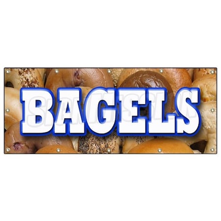 Signmission BAGELS BANNER SIGN fresh made bagel shop deli signs hot bakery B-120 Bagels